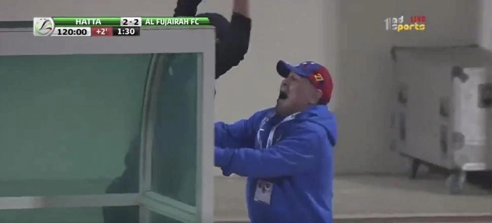 Video: Diego Maradona goes wild in the UAE after last-minute goal