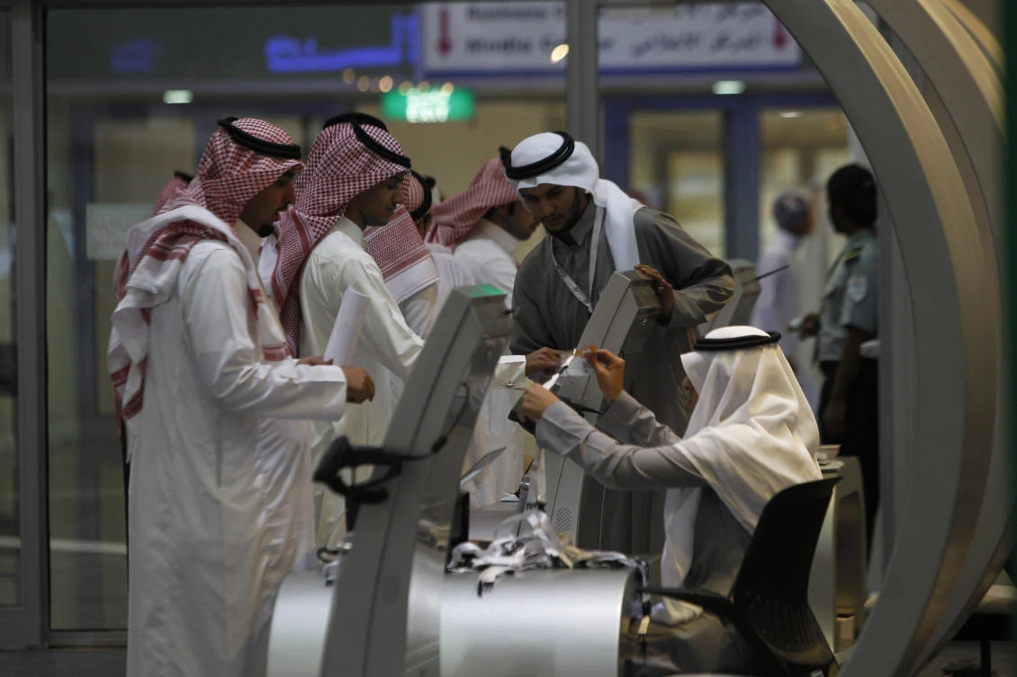 Jobseekers at a job fair in Riyadh in January 2012. Saudi Arabia’s Vision 2030 reform plan looks to drive ‘healthier employment opportunities for citizens.’ (Reuters)