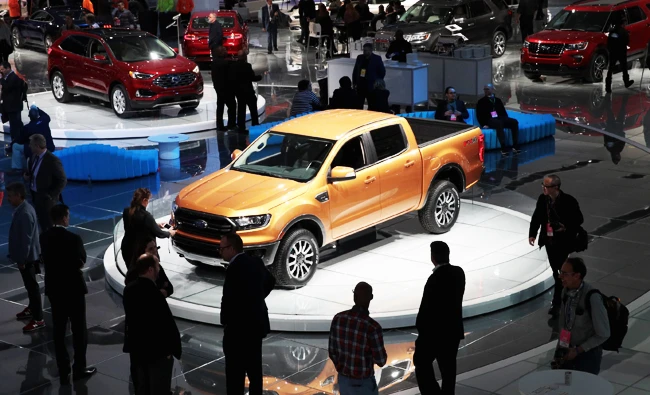 Ford introduces the 2019 Ranger midsize pickup truck at the North American International Auto Show (NAIAS) on January 15, 2018 in Detroit, Michigan. (Getty Images/AFP)