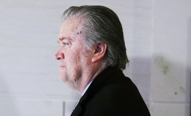 Steve Bannon, former advisor to President Trump, arrives at a House Intelligence Committee closed door meeting, on Tuesday in Washington, DC. (AFP)