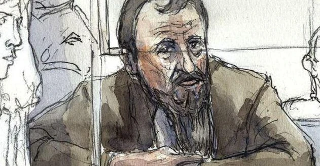 Court sketch taken on Jan. 5, 2009 at Paris courthouse, shows Christian Ganczarski on trial. (AFP)