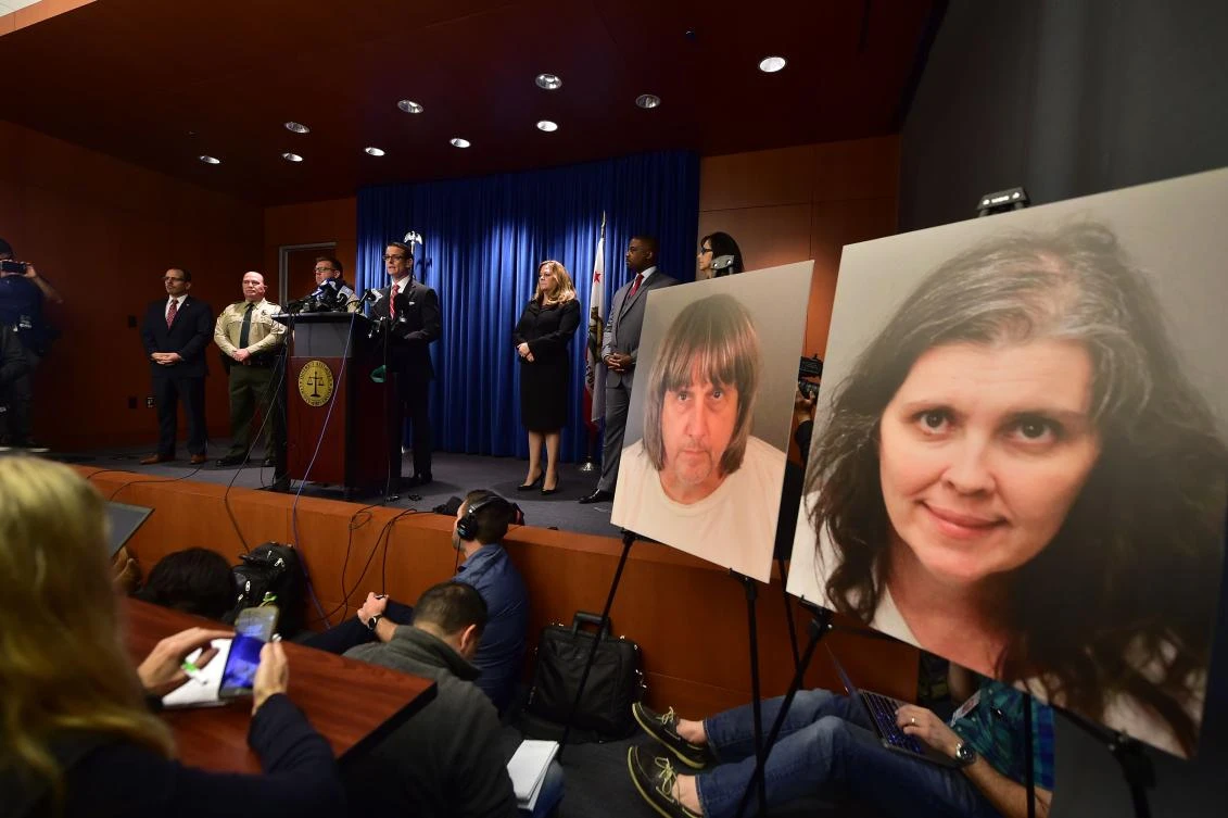 Riverside County District Attorney Michael Hestrin speaks during a press conference in Riverside, California on a California couple who held their 13 malnourished children captive in a suburban home, charged Thursday with multiple counts of torture and child abuse. (AFP)