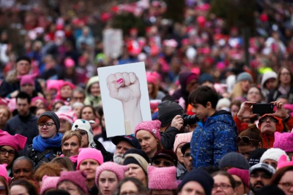 People gather for the Women's March in Washington, D.C. January 21, 2017. (REUTERS)