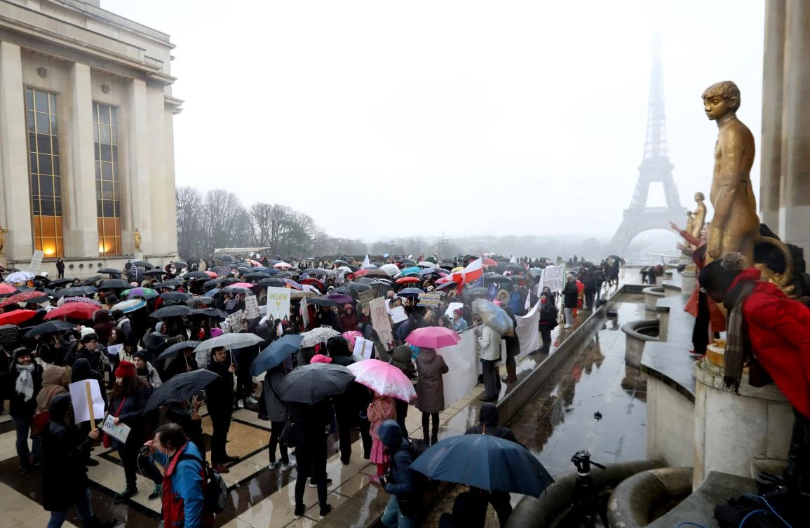 After huge US crowds, European women join chorus for change