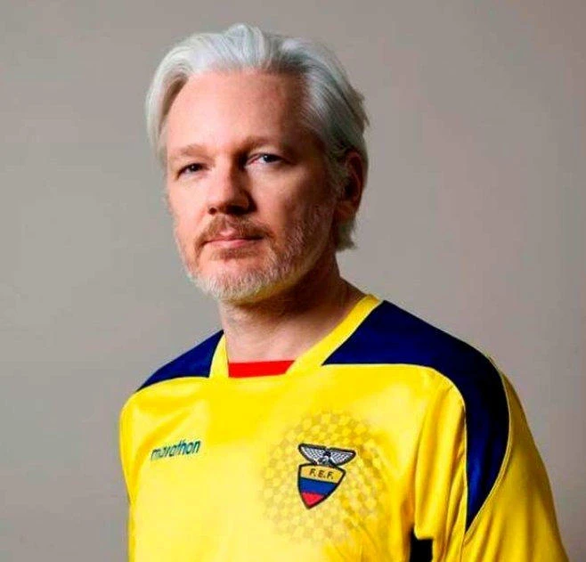 Julian Assange poses for a photo in an undisclosed location, in this undated picture obtained from social media. (Twitter / Julian Assange / via REUTERS)