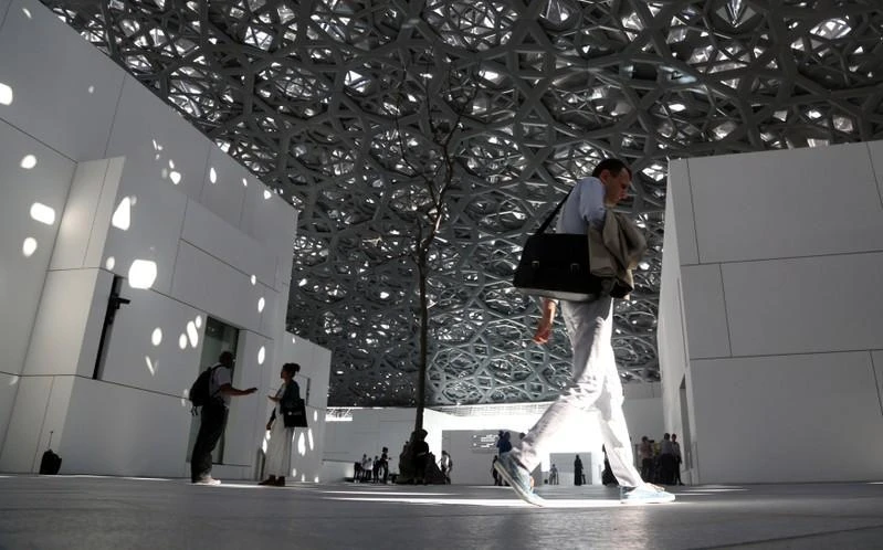 The Louvre Abu Dhabi was inaugurated in November by French President Emmanuel Macron and Abu Dhabi’s Crown Prince Mohammed bin Zayed Al-Nahyan. (REUTERS)