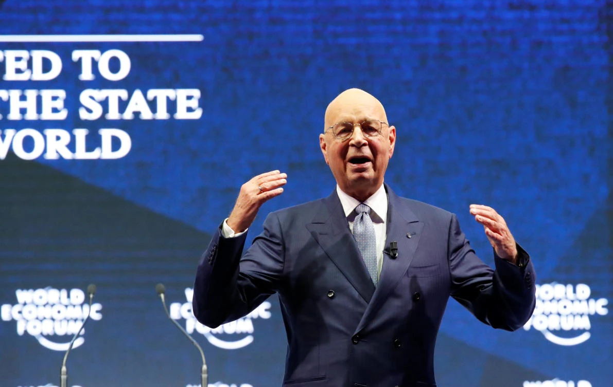 Klaus Schwab speaks during the opening session of the World Economic Forum (WEF) annual meeting in Davos. (Reuters)