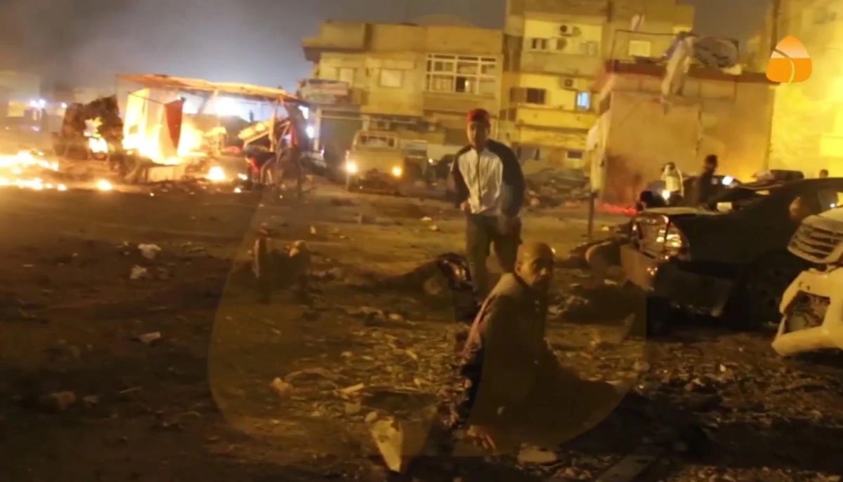 Debris at the site of an explosion in Benghazi, Libya. Two consecutive car bombs detonated near a mosque in the Libyan city of Benghazi on Tuesday, killing at least nine people and injuring dozens more. (AP)