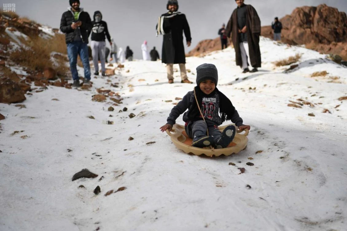 Families enjoy the sand-associated sport on ice on top of the mountain. (Courtesy of SPA)