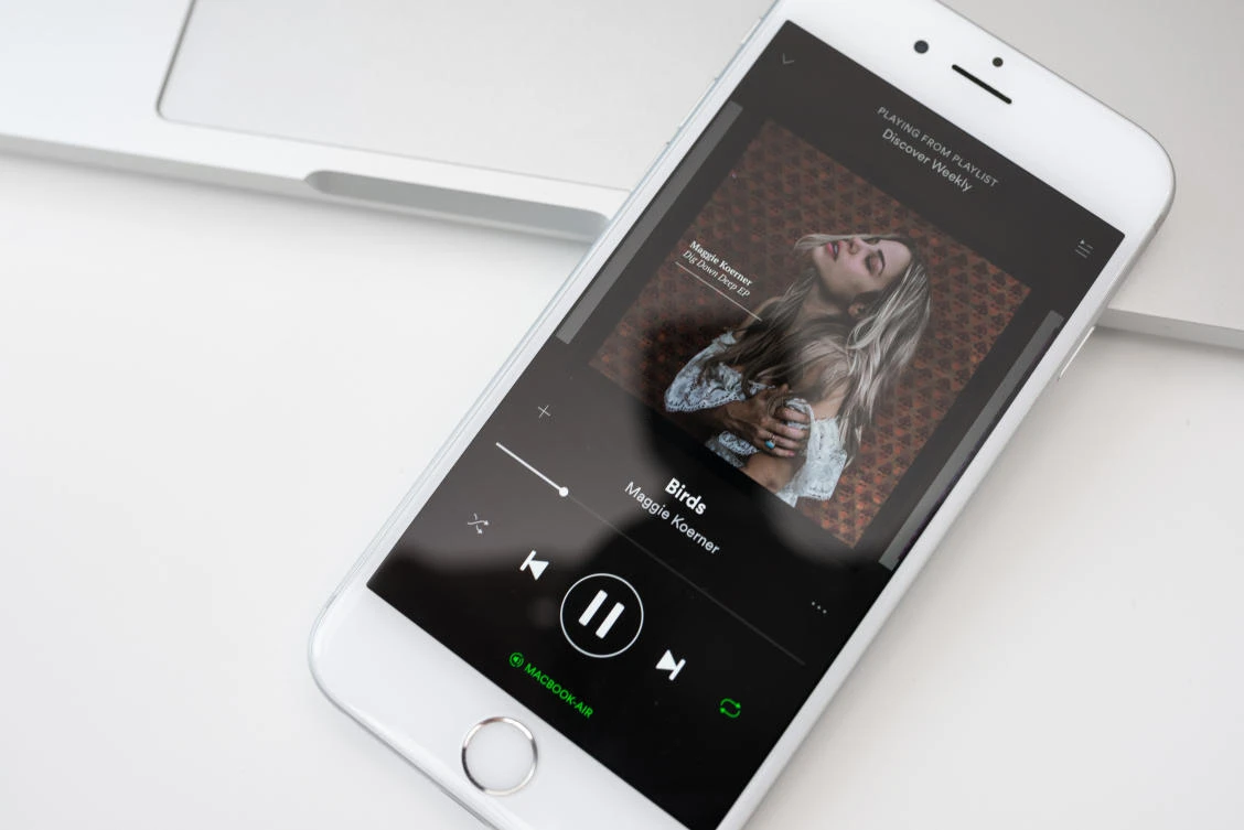 Stock image of the Spotify application being used on a smartphone. (Shutterstock)