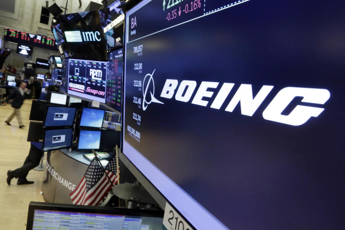 Boeing on Wednesday, Jan. 31, 2018, reported fourth-quarter profit of $3.13 billion. The Chicago-based company said it had net income of $5.18 per share. Earnings, adjusted for pretax gains, came to $4.80 per share. (AP)