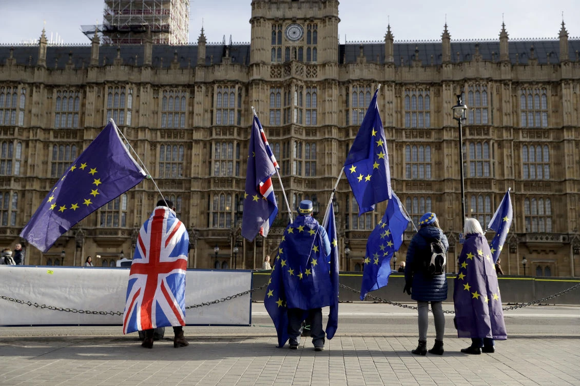 A leaked, and gloomy, economic forecast has inflamed arguments about Britain's decision to leave the European Union. Brexit-supporting politicians on Tuesday said those who released the document were trying to derail Britain's EU exit. (AP)