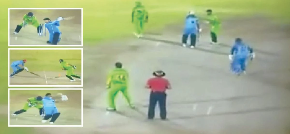 The disgraceful scenes from the United Arab Emirates in the Ajman All Stars League are currently being investigated by the International Cricket Council (ICC). (Screen grab)