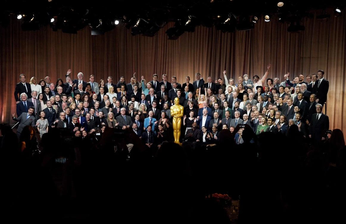 Oscar nominees including Steven Spielberg, Guillermo del Toro, Gary Oldman, Timothee Chalamet, Daniel Kaluuya, Sally Hawkins, Margot Robbie, Saoirse Ronan, Greta Gerwig, Meryl Streep, Willem Dafoe, Richard Jenkins, Sam Rockwell, Kobe Bryant, Mary J. Blige, Allison Janney, Laurie Metcalf, Jordan Peele, and Octavia Spencer attend the 90th Annual Academy Awards Nominee Luncheon at The Beverly Hilton Hotel on February 5, 2018 in Beverly Hills, California. (AFP)