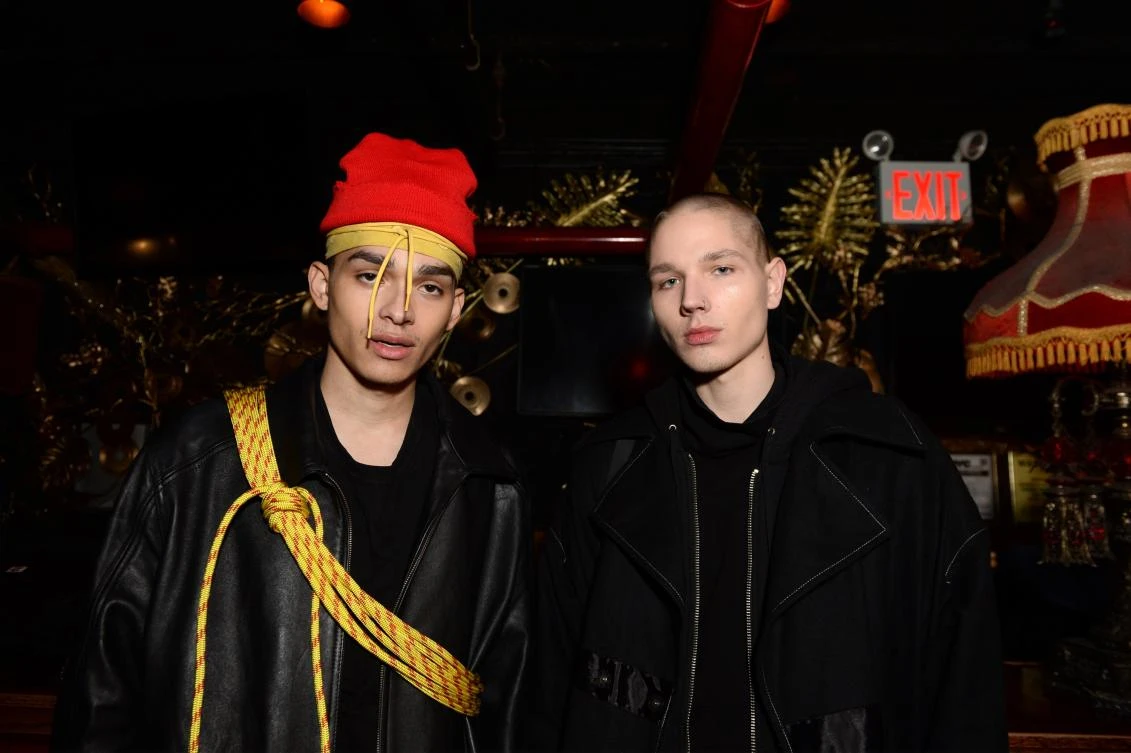 Models pose backstage during Ovadia & Sons Mens’ New York Fashion Week show at Irving Plaza. (Getty Images/AFP)