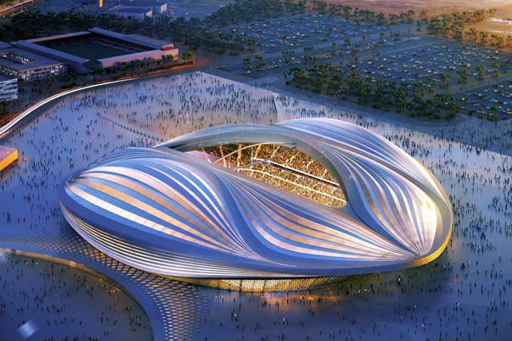 A computer generated image hand out, released by the Organising Committee of Qatar 2022 shows the stadium to be built in Al-Wakrah for the Qatar's 2022 World Cup. (AFP)