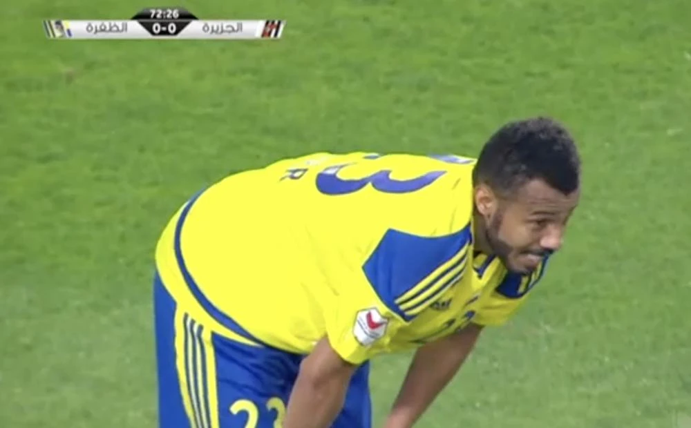 Hapless Al-Dhafra defender Yaser Abdullah Al-Juneibi scored a wonder goal - into his own net. (Screenshot)