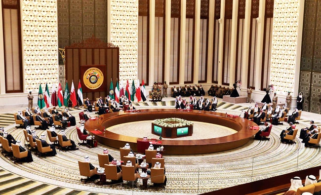 Gulf Cooperation Council leaders meet during a summit in Bahrain. (AP)