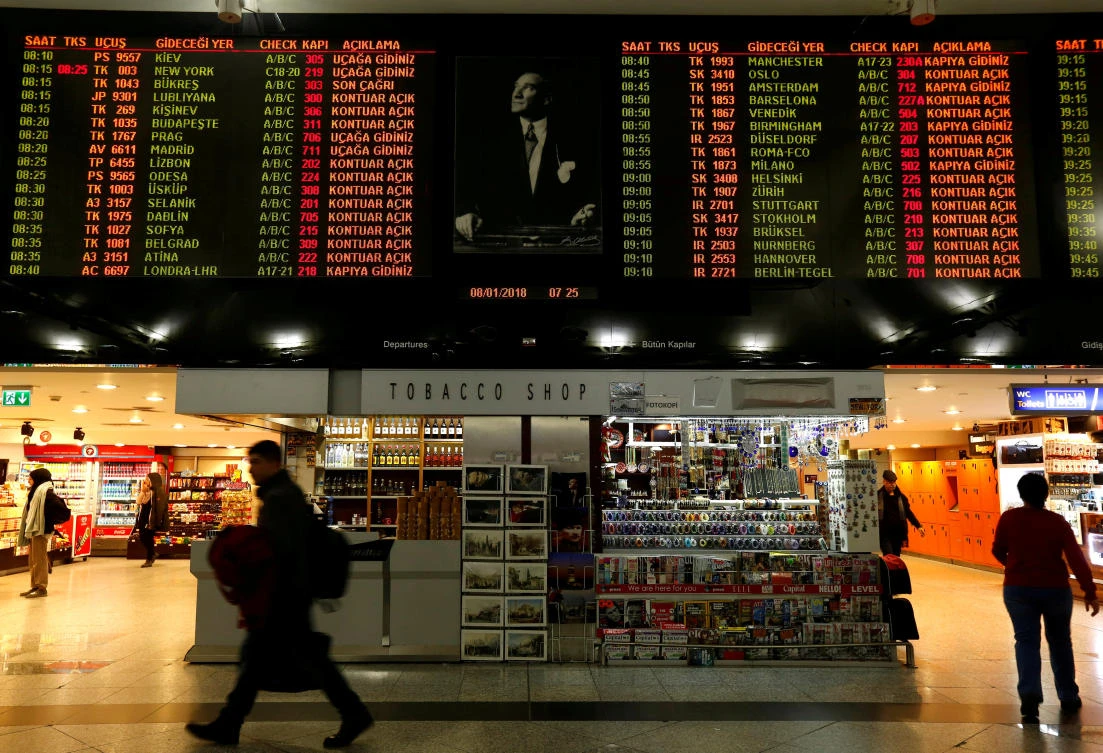 Flight bookings for passengers changing planes in Istanbul in the first quarter of 2018 are currently up 21 percent compared with the same time last year. (Reuters)