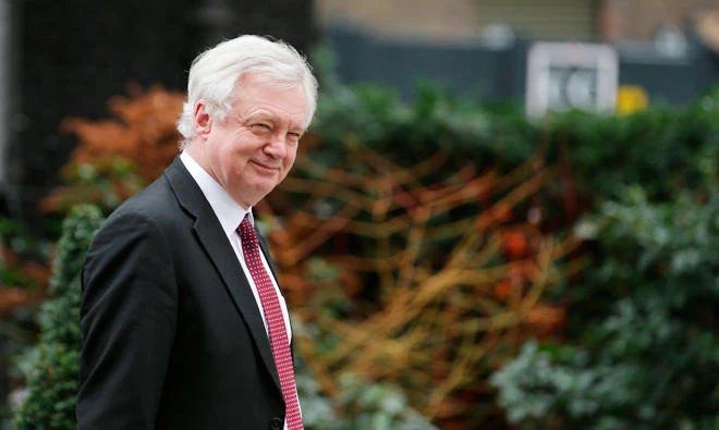 Britain's Secretary of State for Exiting the European Union (Brexit Minister) David Davis leaves 10 Downing Street after attending a Brexit sub-committee meeting in central London on Feb. 8, 2018. (AFP)