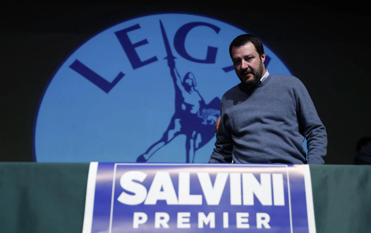 Northern League party's leader Matteo Salvini arrives for an electoral rally in Verona, Italy. Racist and anti-Semitic expressions have been growing more bold, widespread and violent in Italy. (AP)