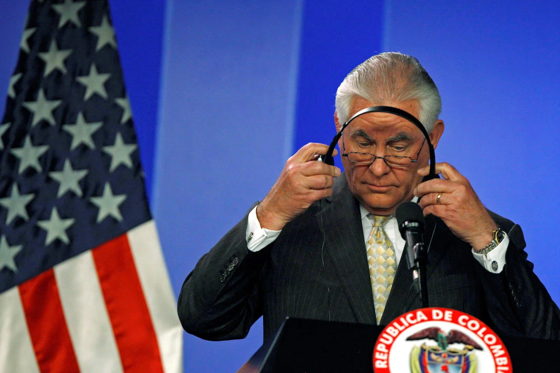 US Secretary of State Rex Tillerson is seen during a news conference in Bogota, Colombia February 6, 2018. REUTERS/Jaime Saldarriaga