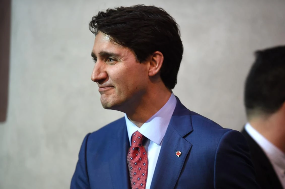 Canadian Prime Minister Justin Trudeau departs following his address at the Ronald Reagan Presidential Library and Museum, February 9, 2018 in Simi Valley, California. (AFP)