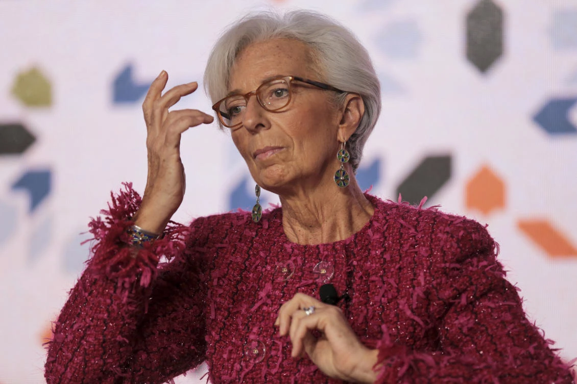 Christine Lagarde, Managing Director of International Monetary Fund IMF attends the opening session of the Opportunities For All economic conference in Marrakech, Morocco, Tuesday, Jan. 30, 2018. (AP)