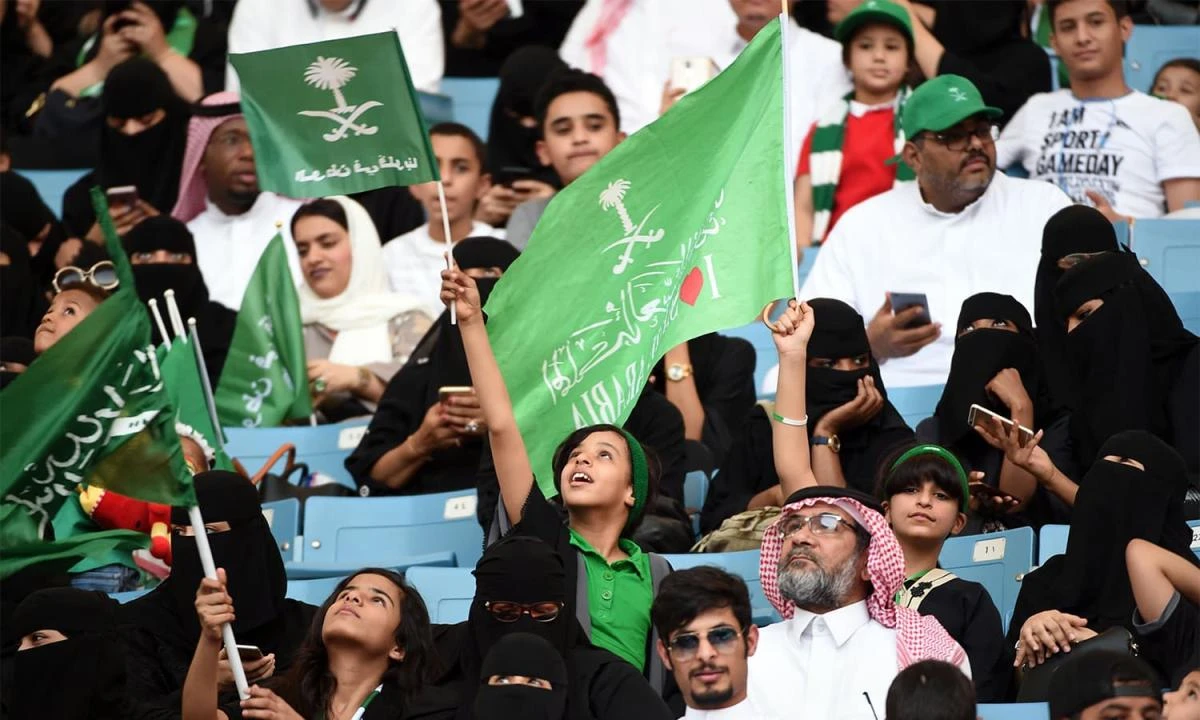 Women were allowed to attend football matches in Saudi Arabia for the first time in January. (AFP)
