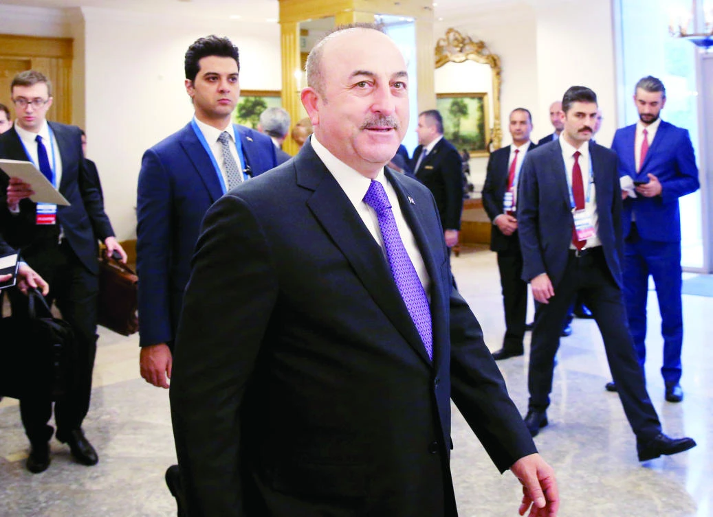 Turkish Foreign Minister Mevlut Cavusoglu attends a conference in Istanbul on Monday. (AP)