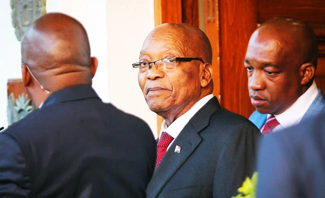 President Jacob Zuma leaves Tuynhuys, the office of the Presidency at Parliament in Cape Town, South Africa, in this February 7, 2018 photo. (REUTERS)