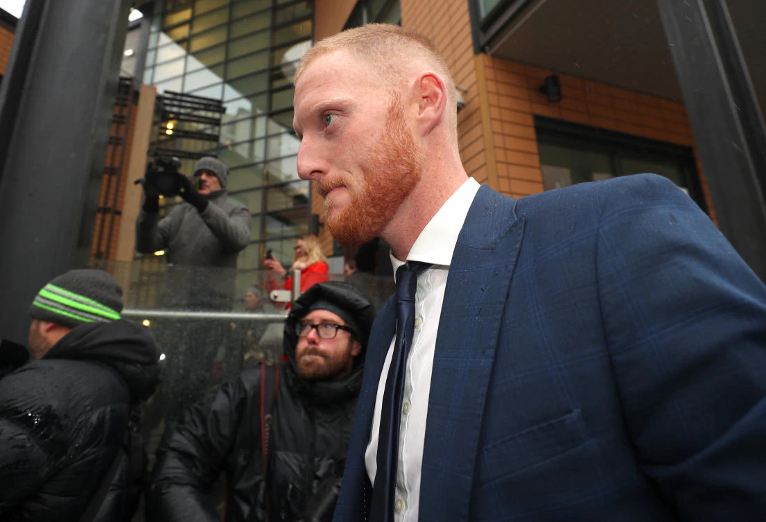 England cricketer Ben Stokes arrives at Bristol Magistrates Court in Bristol, Britain, on Feb.13, 2018. (REUTERS)