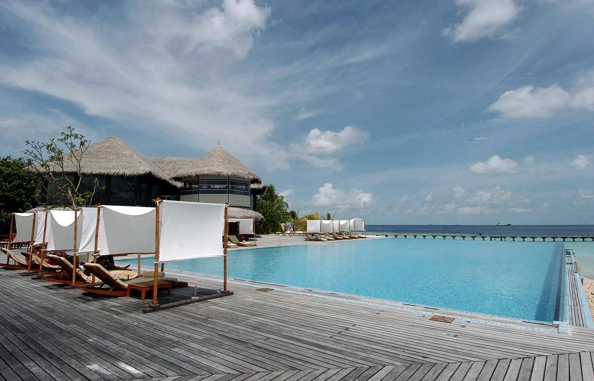 This file photo taken on August 17, 2007 shows the Coco Palm resort on Boduhithi Island in the Maldives. (AFP)