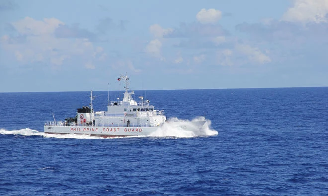 A Philippine Coast Guard ship sailing along Benham Rise, off the east coast of the main Philippine island of Luzon. (AFP)