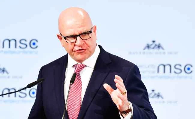 Herbert Raymond McMaster, National security advisor to the US President, delivers his speech on day two of the 54th Munich Security Conference (MSC) in Munich, southern Germany, on Saturday. (AFP)