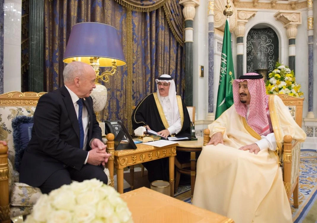 Saudi Arabia’s King Salman meets with Indian and Swiss Finance Ministers in Riyadh