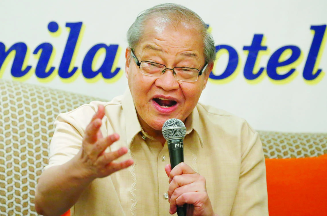 Philippine Ambassador to China Chito Sta. Romana during a forum on South China Sea Monday in which he said the risks of an armed conflict have increased in the disputed South China Sea with a militarily stronger China now able to challenge the US. (AP)