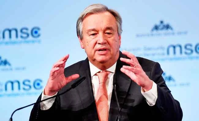 UN Secretary General Antonio Guterres gives a speech during the 54th Munich Security Conference, in this February 16, 2018 photo, in Munich, southern Germany. (AFP)