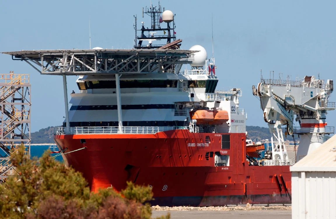 This file photo taken on Feb. 8, 2018 shows the Seabed Constructor ship used in the search for missing Malaysia Airline's MH370. (AFP)