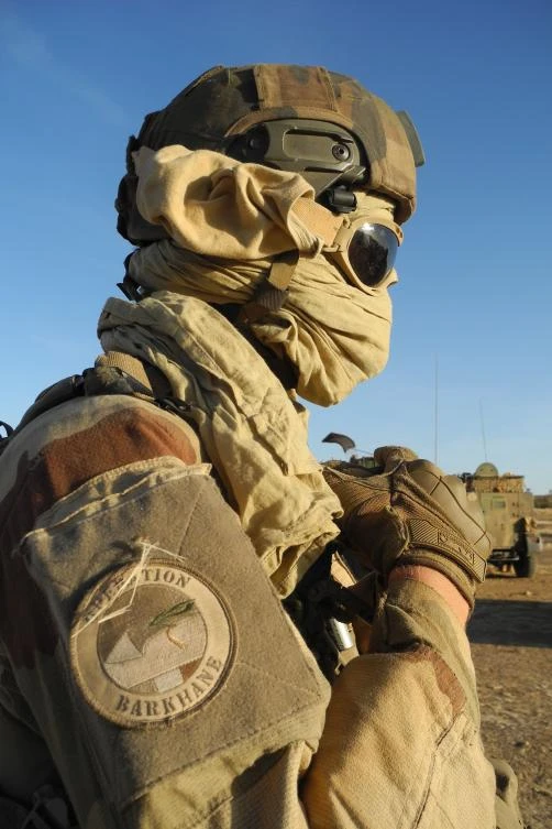 File photo for a soldier of France’s Barkhane mission patrols in central Mali, in the border zone with Burkina Faso and Niger as a joint anti-militant force. (AFP)