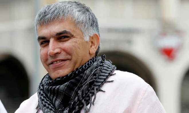 FILE PHOTO: Bahraini human rights activist Nabeel Rajab arrives for his appeal hearing at court in Manama. (Reuters)