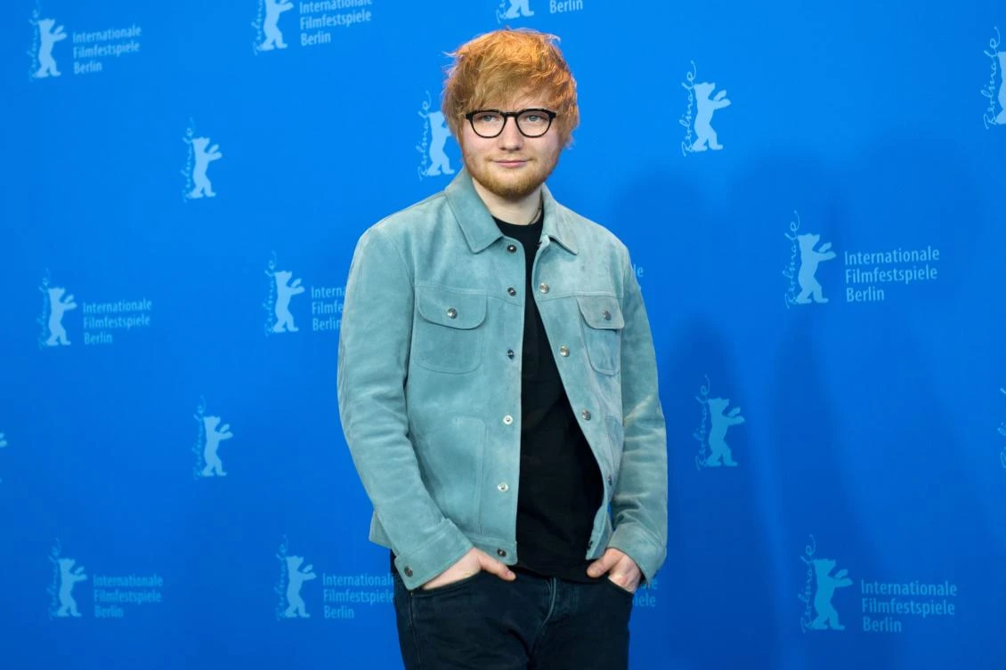 British singer-songwriter Ed Sheeran poses during a photocall for the film ‘Songwriter.’ (AFP)