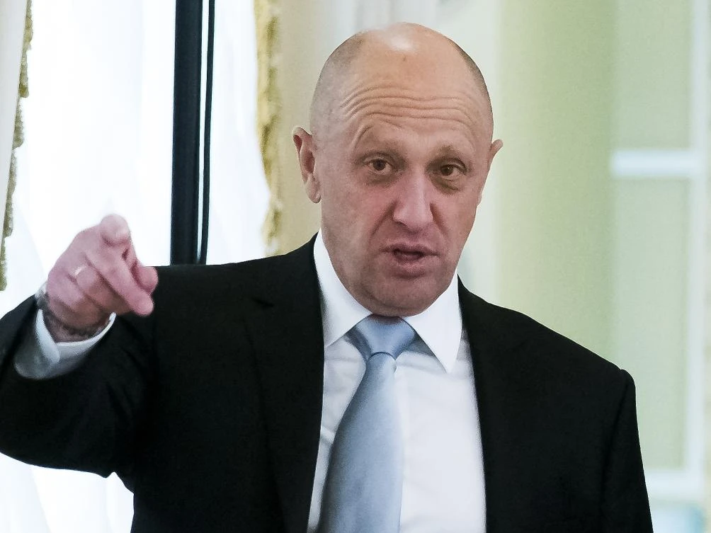 Businessman Yevgeny Prigozhin gestures on the sidelines of a summit meeting between Russian President Vladimir Putin and Turkish President Recep Tayyip Erdogan at the Konstantin palace outside St. Petersburg, Russia.(AP)