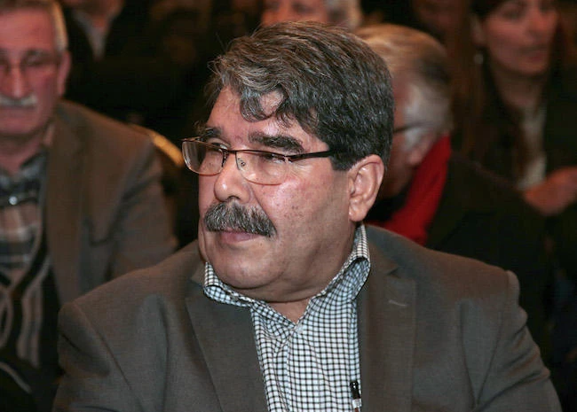 Democratic Union Party (PYD) co-president Salih Muslim gives a press conference, on February 9, 2015 in Paris. (AFP)