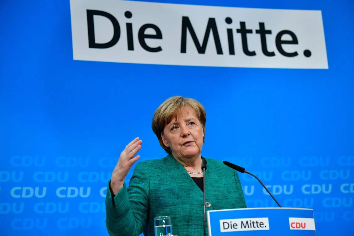 German Chancellor Angela Merkel, also leader of Germany’s conservative Christian Democratic Union party, had a protracted struggle to put together a viable coalition for her fourth and possibly final term. (AFP)