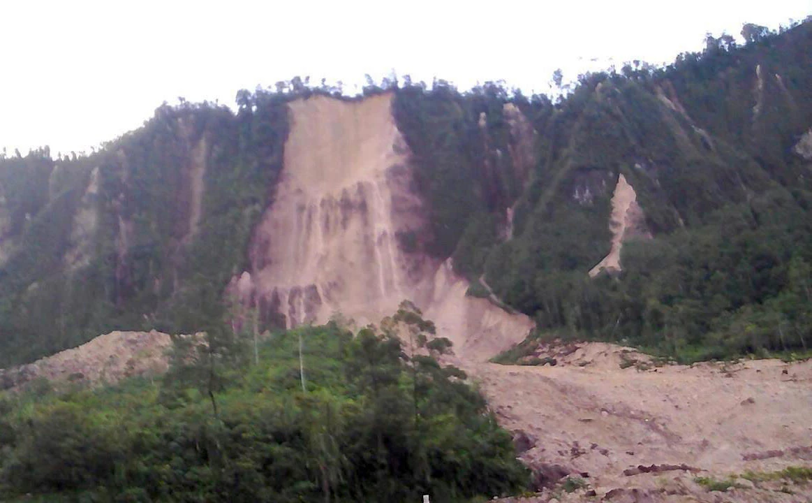 Above, a landslide and damage to a road located near the township of Tabubil after an earthquake struck Papua New Guinea's Southern Highlands. (Reuters)