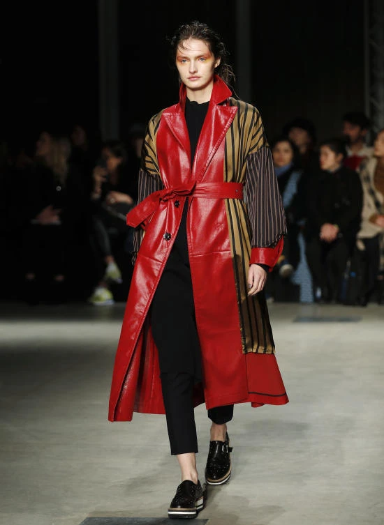 A model wears a creation from Ujoh women’s Fall/Winter 2018-2019 collection, presented during the Milan Fashion Week. (AP Photo)