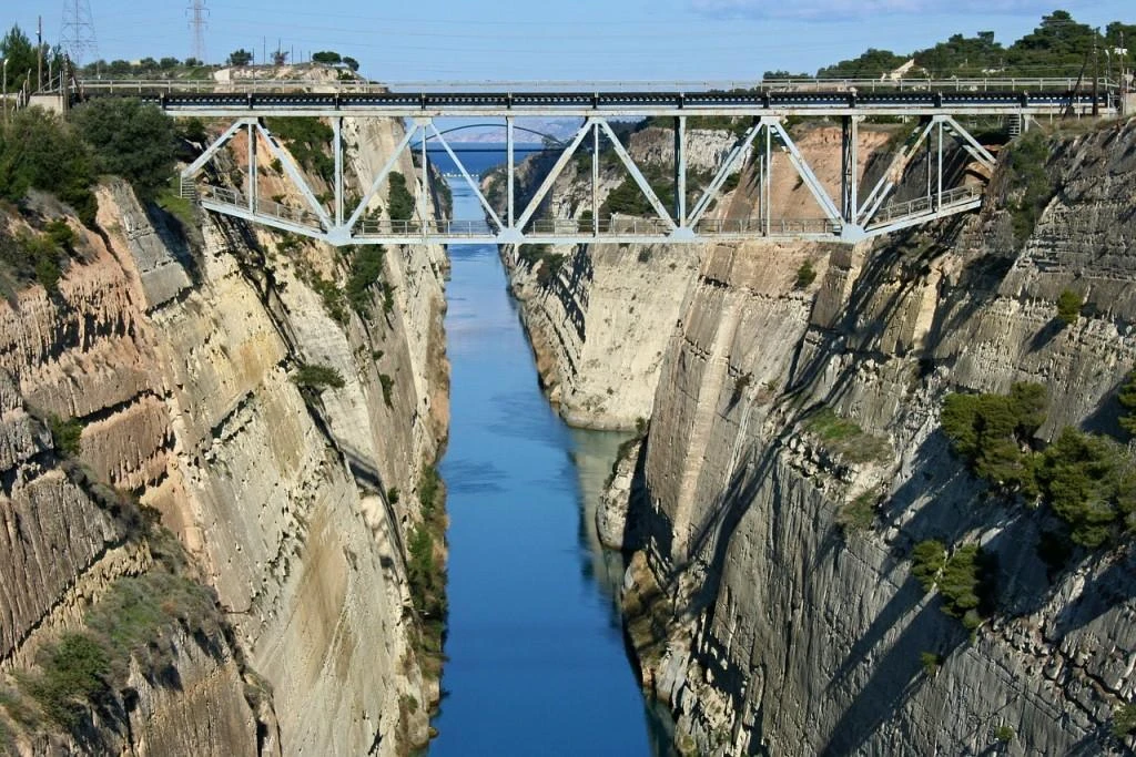 Greece closed the Corinth Canal after chunks of rock peeled off the canal’s steep walls and fell into the waterway. (Pixabay)