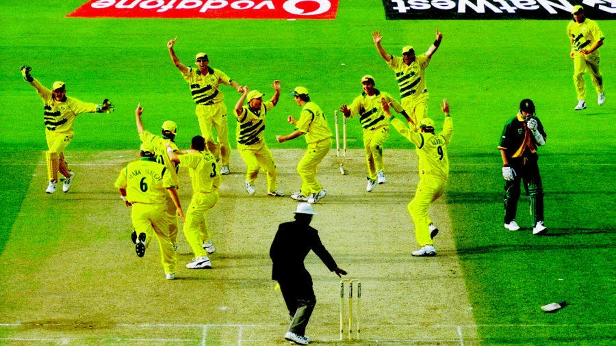 Australia celebrate their incredible victory over South Africa at the 1999 World Cup. (Reuters)