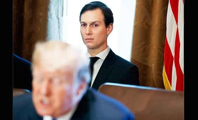 In this Nov. 1, 2017, file photo, White House senior adviser Jared Kushner listens as President Donald Trump speaks during a cabinet meeting at the White House in Washington. (AP)